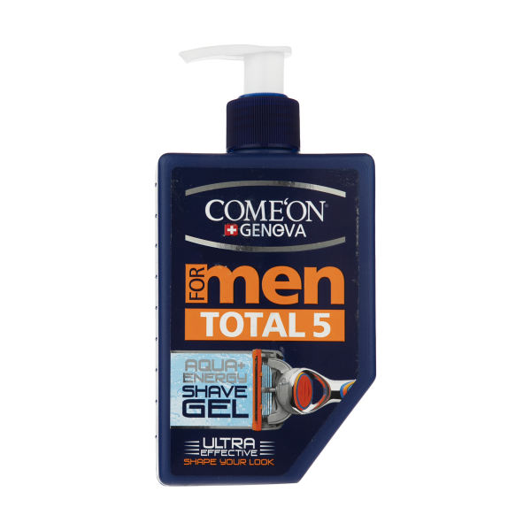 ژل اصلاح مردانه پمپی کامان مدل Total5 حجم 260 میلی لیتر Comeon Shave Gel Total5 Men 260ml