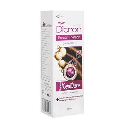 Keratin Therapy Shampoo 200ml  Ditron   شامپو کراتین 200 میلی لیتری دیترون(بدون سولفات و پارابن)   شهر آرایش ترافیک