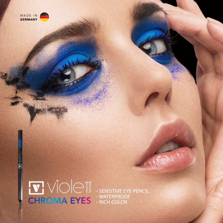 مداد و سایه چشم ویولت رنگ آبی Violet eye pencil مدل Choroma