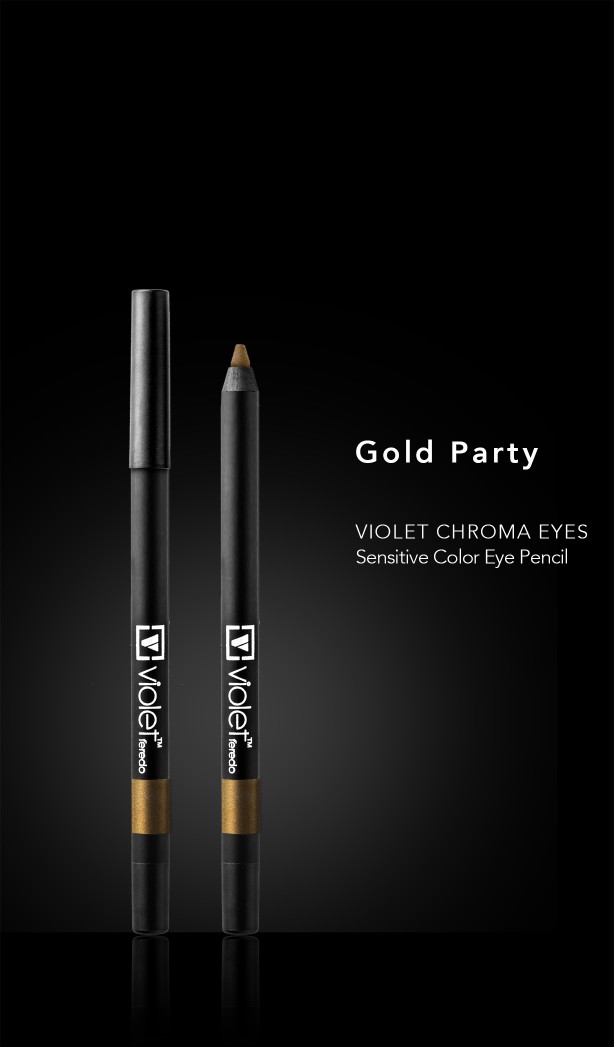 مداد و سایه چشم ویولت رنگ طلایی Violet eye pencil مدل Choroma