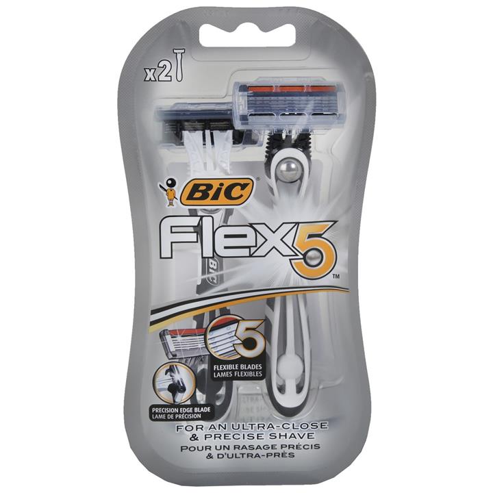 خود تراش بیک مدل Flex 5 بسته 2 عددی Bic Flex 5 Razor Pack of 2