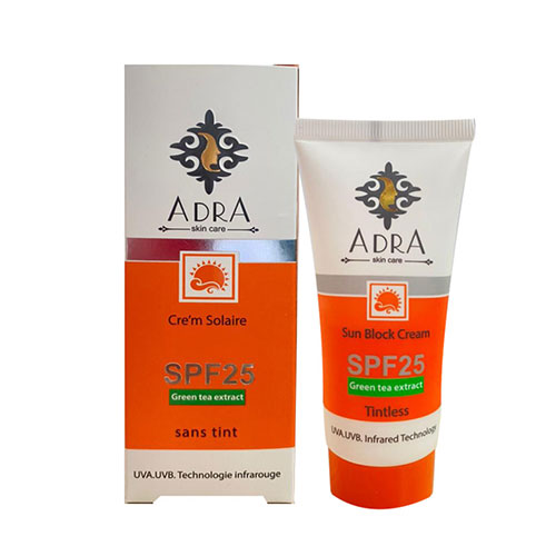 کرم ضد آفتاب SPF25 بی رنگ میل آدرا مناسب پوست مختلط و معمولی