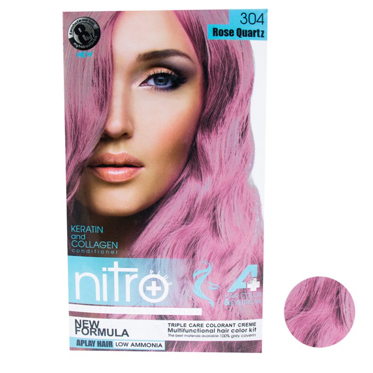 کیت رنگ مو و ابرو نیتروپلاس Nitro شماره 304 رنگ کوارتز صورتی