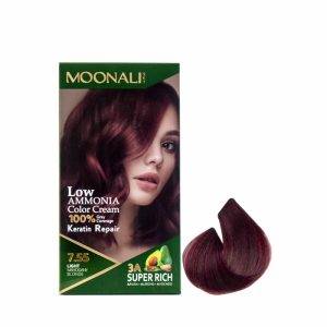 کیت رنگ موی مونالی اسکای شماره 7.55 حجم 100 میل رنگ بلوند ماهگونی روشن